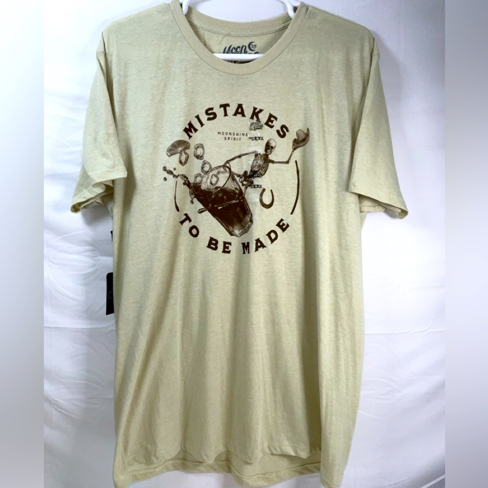 NWT Men Brad Paisley Moon Shine Spirit Mistakes to be Made Rodeo T-Shirt Tan XXL